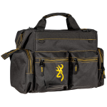Browning 121095899 Black & Gold Shooing Bag Black with Gold Stitching & Buck Mark Logo Ripstop Polyester with Gate-Mouth Compartment, Accessory Pockets & Shoulder Strap 18" L x 12.50" H x 11" W Interior Dimensions MODEL# 121095899 